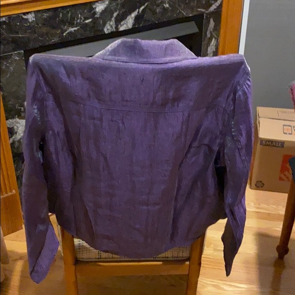 Button down purple iridescent shirt. - Picture 2 of 2